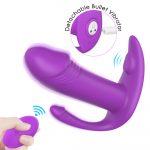 Wearable dildo masturbator purple