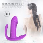 Wearable dildo masturbator waterproof purple