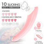 Sucking Vibrator for Women 10 modes vibrations pink