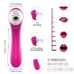 sucking & g-spot vibrator 9 vibrators rose red