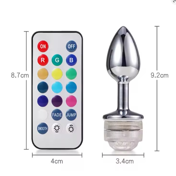 Matal Led Butt Plug With Remote Control Anal play kit