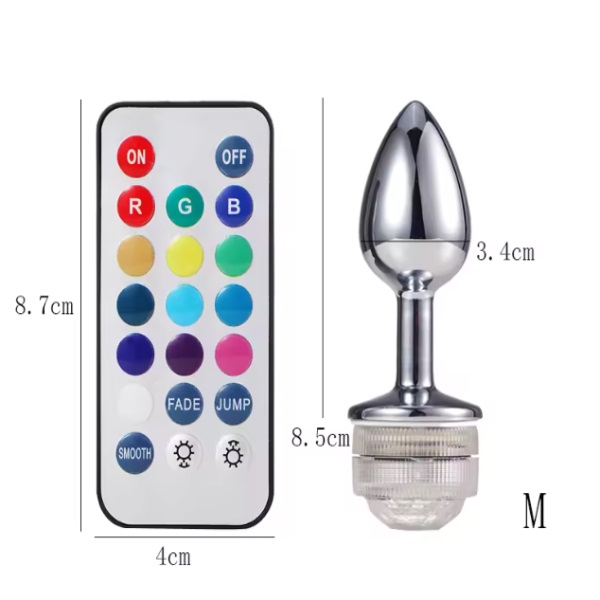 Matal Led Butt Plug With Remote Control Anal play kit