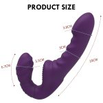 Terra - strapless strap on purple vibrating dildo for Lesiban