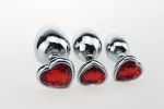 Metal Jeweled 3 Sizes Butt Plug Anal Sex Toy black purple diamond ruby