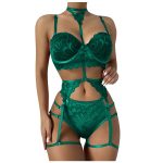 Erotic Bra + Thongs Garters Set Plus Size Women Lingerie Sex Underwear Set Porn Sex Costumes Transparent Lace Babydoll