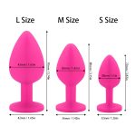 3 Butt Plug Sizes Silicone Jewelry Anal Trainer