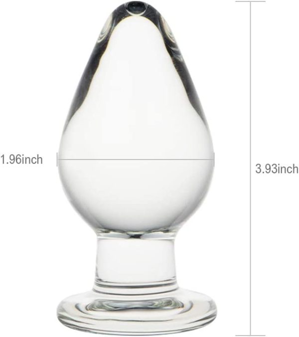 Anal Glass Wide Butt Plug Clear Anal Sex Toy