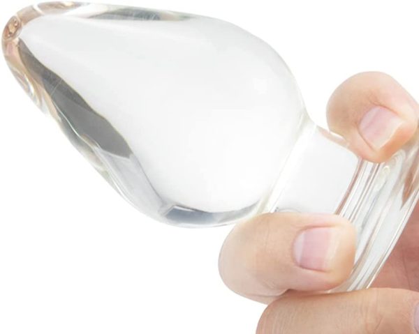 Anal Glass Wide Butt Plug Clear Anal Sex Toy