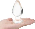 Anal Glass Wide Butt Plug Clear Anal Sex Toy