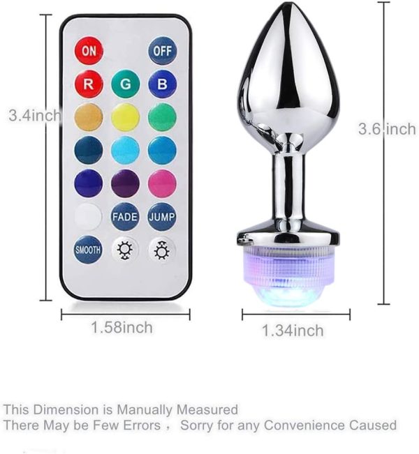 Matal Led Butt Plug With Remote Control Anal play kit