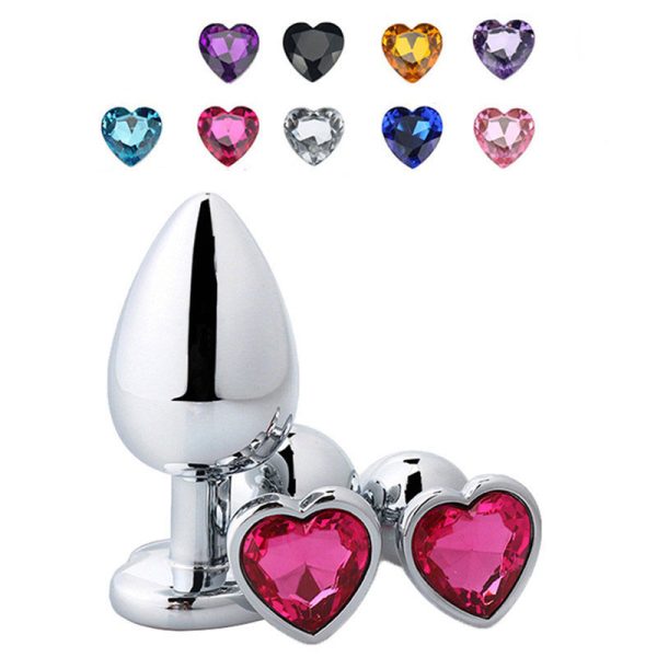 Diamond Heart Butt Plug Stainless Smooth Toys