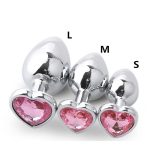 Diamond Heart Butt Plug Stainless Smooth Toys