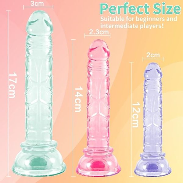 Anesidora Small Dildo for Anal 3 Sizes with Suction Cup