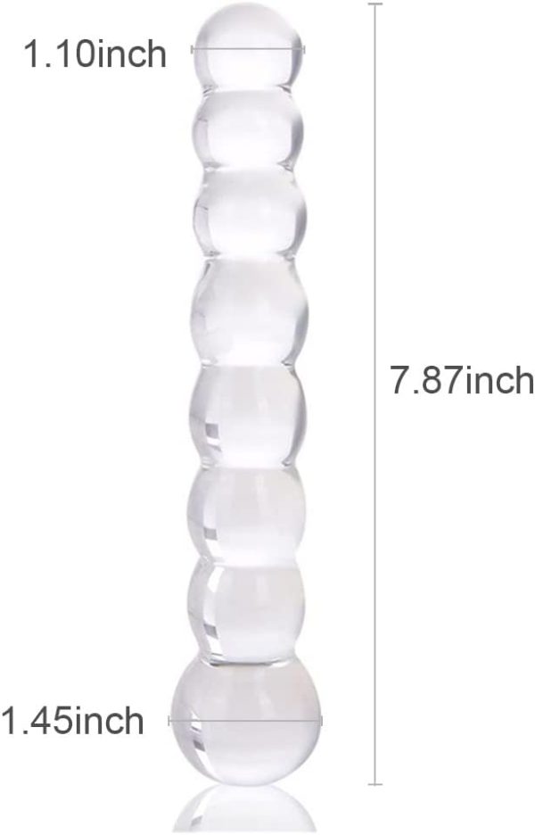 Beaded Glass Dildo 7.8 Inch