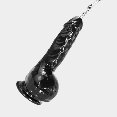 Black Dildo With Fake Cum 8 Inch