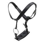 Butt Plug Harness for Straps On Erotic Leather Chastity Device