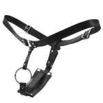 Butt Plug Harness for Straps On Erotic Leather Chastity Device