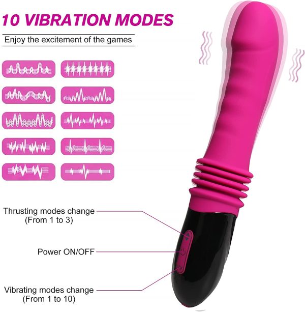 Dildo Thruster Realistic Glans 10 Vibration Modes