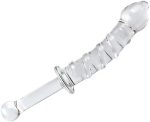 Glass Anal Ribbed Dildo 8.9 Inch Spiral Stimulation