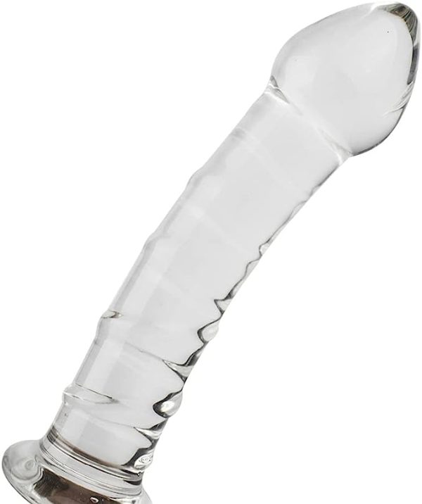 Glass Anal Ribbed Dildo 8.9 Inch Spiral Stimulation