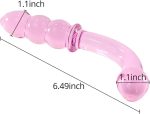 Glass Beaded Ribbed Dildo Pleasure Wand (Pink/White)