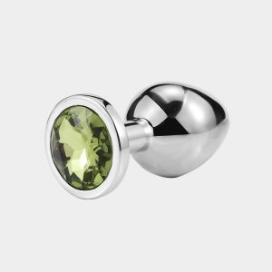 Grass Green Metal Anal Plug Jewelry Backdoor Sex Toy