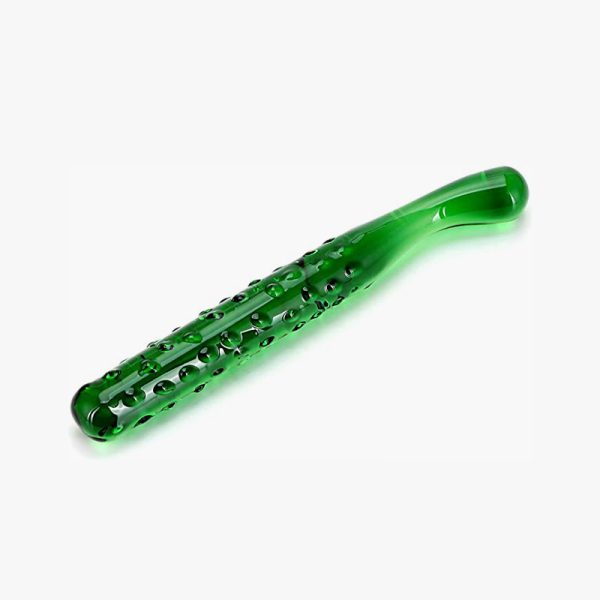 Green Cucumber Glass Dildo 7.68 Inch