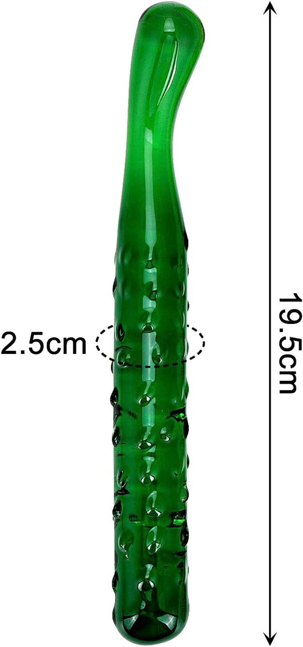 Green Cucumber Glass Dildo 7.68 Inch