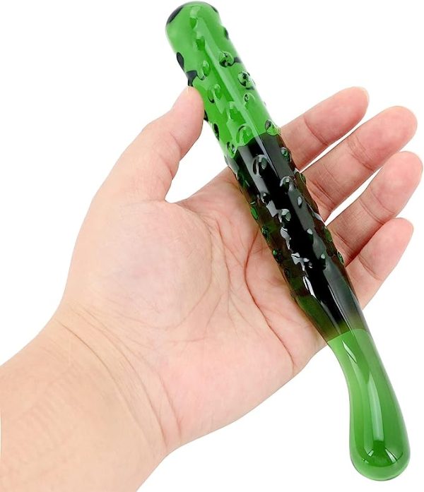 Green Cucumber Glass Dildo 7.68 Inch