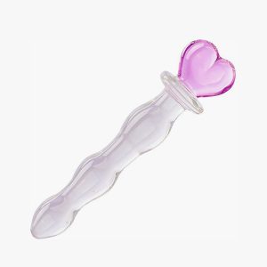 Heart Glass Dildo 8 Inch Crystal Wand