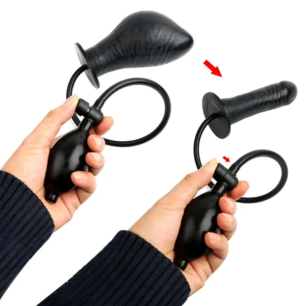 Inflatable Penis Butt Plug Pump up Air-Filled Ass Sex Toy