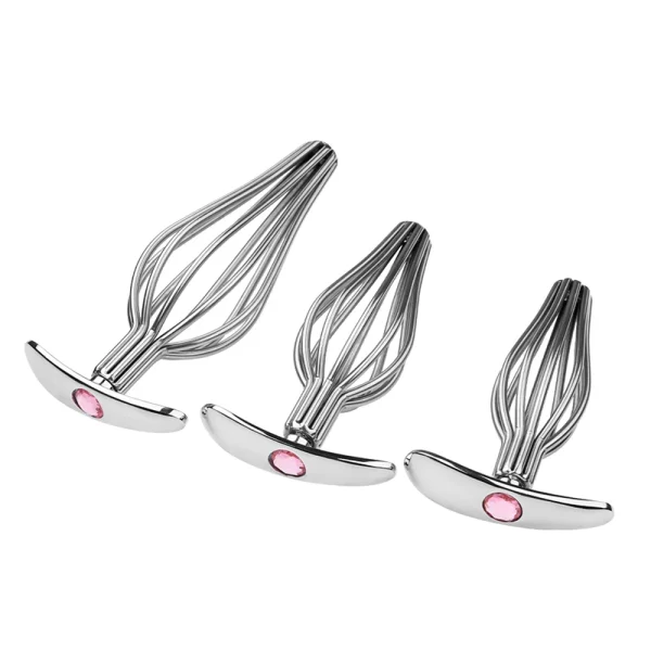 Jeweled Hollow Butt Plugs 3PCS Metal Anal Sex Toy