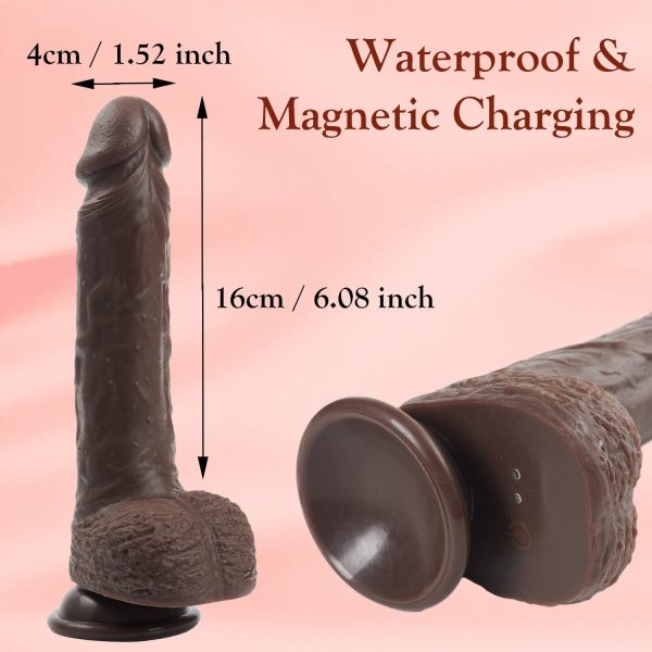 Kama - Telescoping Dildo Black Thrusting Realistic Silicone Vibrator