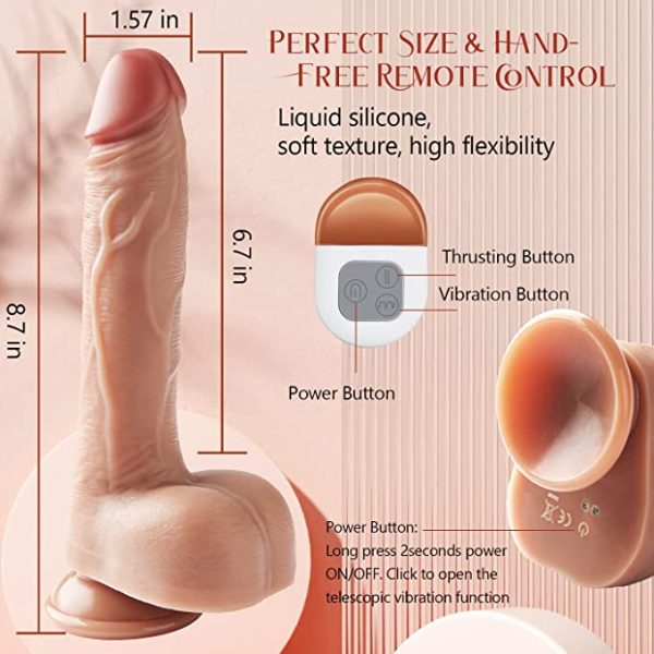 Kuni-Large Thrusting Dildo 8.7” 3 Thrusting & 5 Vibration