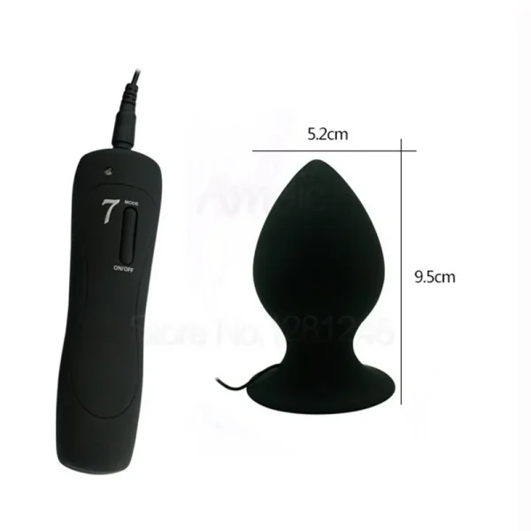 Large Vibrating Butt Plug 3 Sizes Silicone Ass Sex Toy