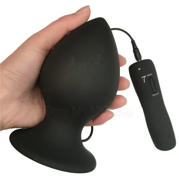 Large Vibrating Butt Plug 3 Sizes Silicone Ass Sex Toy