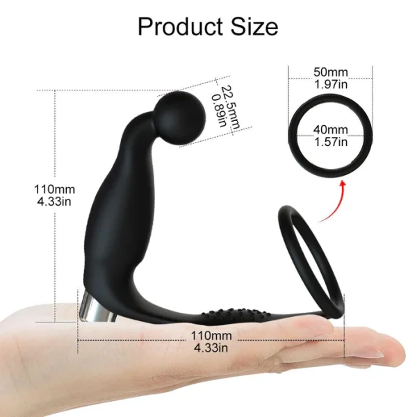 Mens Prostate Vibrating Massager With Cock Ring