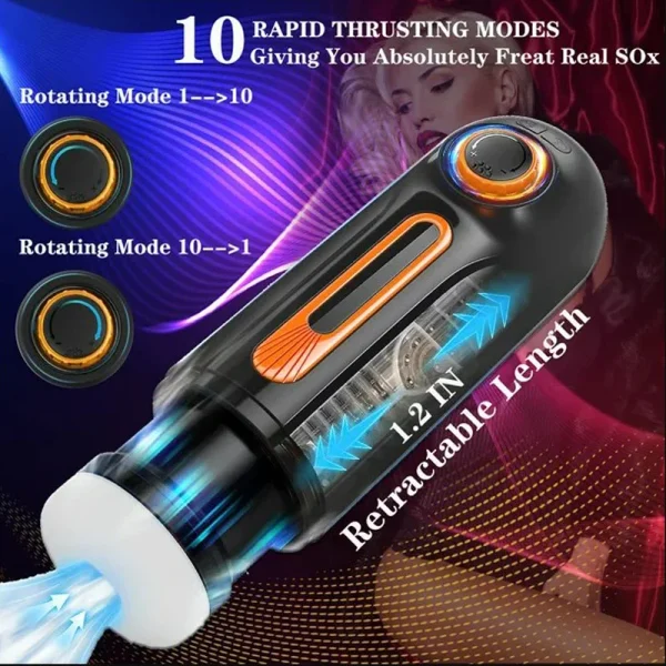 Min - 6 in 1 Heating Voice Auto Blowjob Machine