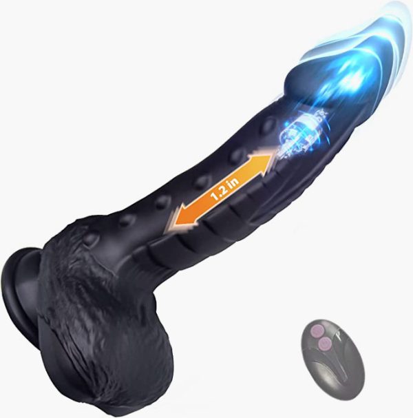 Nox - black thrusting dildo 9 Inches