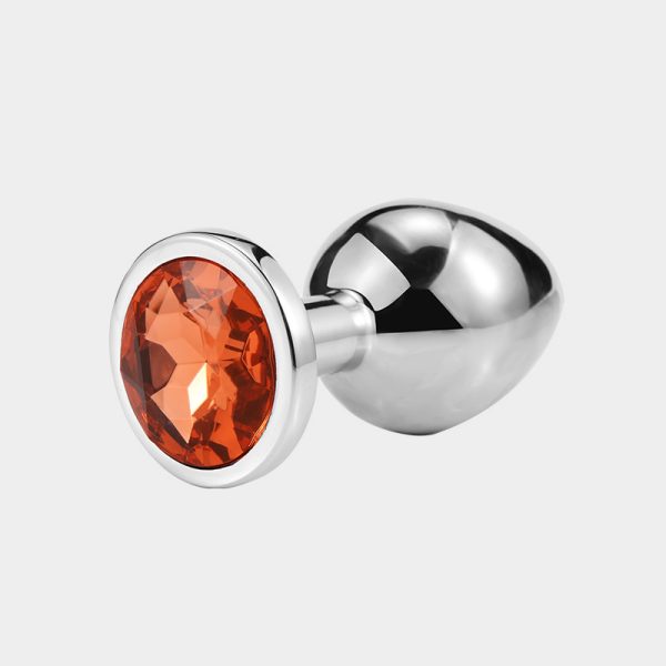 Orange Stainless Anal Plug Jewelry Sex Toy