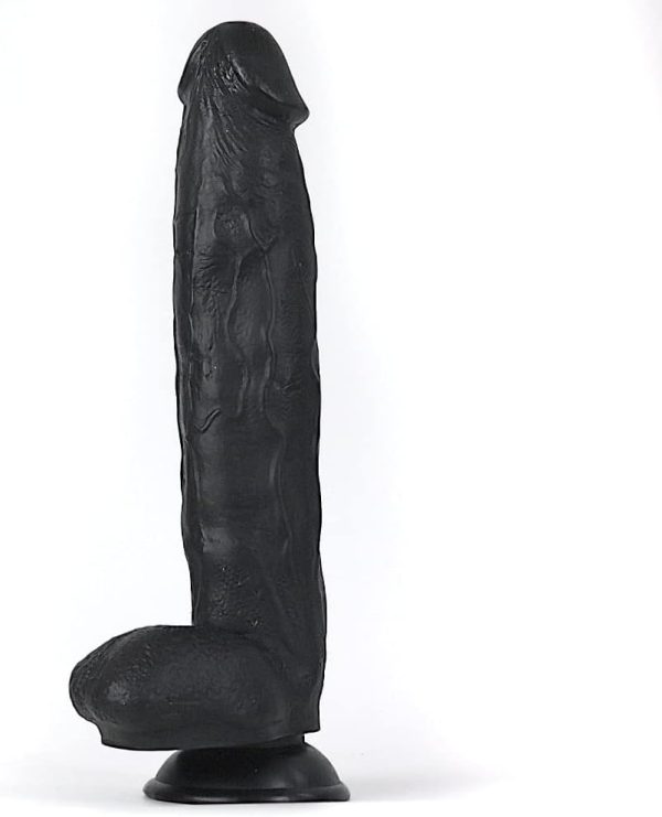 Orion - Big 12 Inch Black Suction Cup Hands Free Dildo