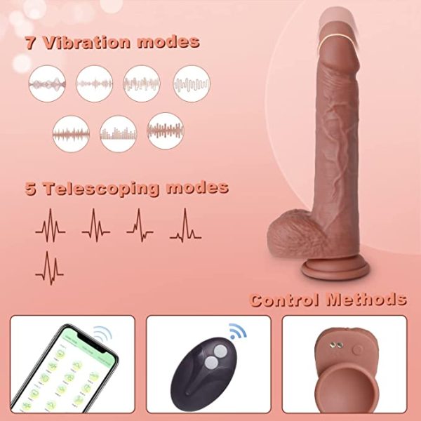 Perun-Realistic Thrusting Dildo App Remote Control 8.9”