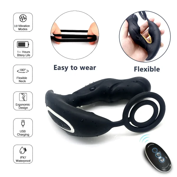 Pontus - External Prostate Massager With Cock Vibrator