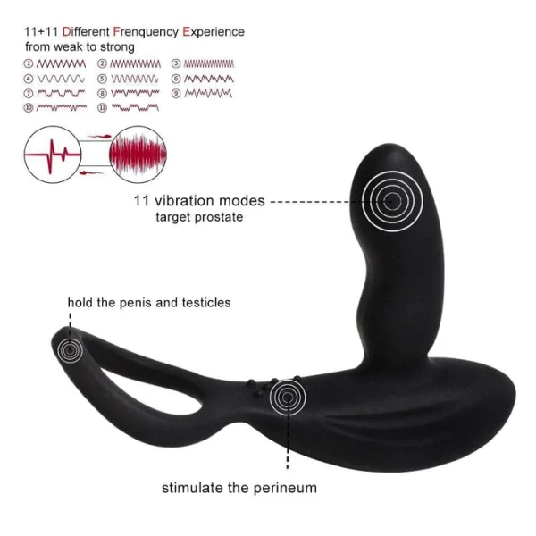 Prostate Plug Vibrating  Massager With Penis Ring for Men