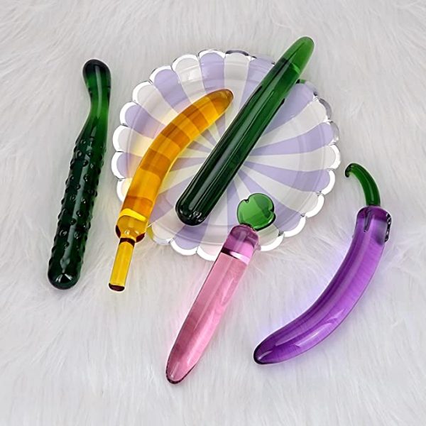 Purple Eggplant glass dildo 7.68 inch