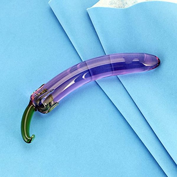 Purple Eggplant glass dildo 7.68 inch