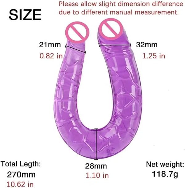 Purple Lifelike Double Penatration Toy 10.62 Inch