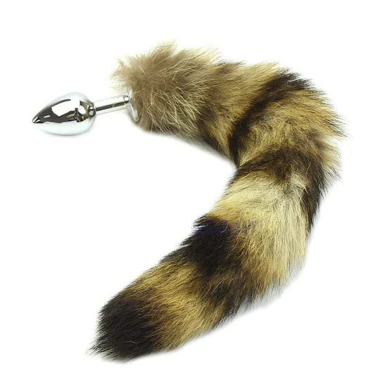 Raccoon Tail Butt Plug Stainless Steel Pet Play Anal trainers