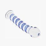 Ribbed Glass Dildo 7.67 Inch