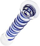 Ribbed Glass Dildo 7.67 Inch